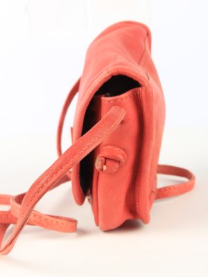 Leather Mini Shoulder Bag Womens Vintage 1980s Red -BG1183-152743