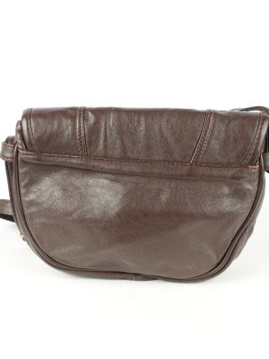 Leather Shoulder Bag Womens Vintage 1980s Brown -BG1186-152756