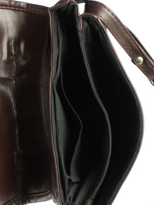 Leather Shoulder Bag Womens Vintage 1980s Brown -BG1186-152757