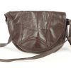 Leather Shoulder Bag Womens Vintage 1980s Brown -BG1186-0