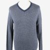 Tommy Hilfiger V Neck Jumper Sweater Vintage Mens L Grey Marl -IL2340-0