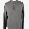 Chaps Button Neck Jumper Pullover Vintage Mens L Grey -IL2365-0