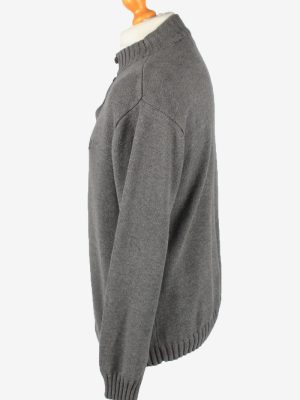 Chaps Button Neck Jumper Pullover Vintage Mens L Grey -IL2365-152428