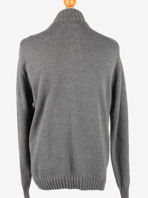 Chaps Button Neck Jumper Pullover Vintage Mens L Grey -IL2365-152429