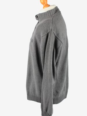 Chaps Button Neck Jumper Pullover Vintage Mens XL Grey -IL2366-152432