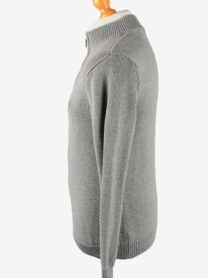 Chaps Zip Neck Jumper Pullover Vintage Mens M Grey -IL2367-152436