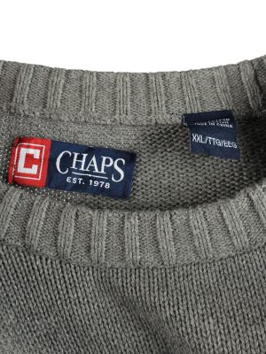 Chaps Crew Neck Jumper Pullover Vintage Mens XXL Grey -IL2369-152446
