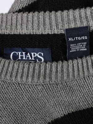 Chaps Crew Neck Jumper Pullover Vintage Mens XL Grey -IL2371-152454