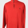 Chaps Zip Neck Jumper Pullover Vintage Mens XL Red -IL2373-0