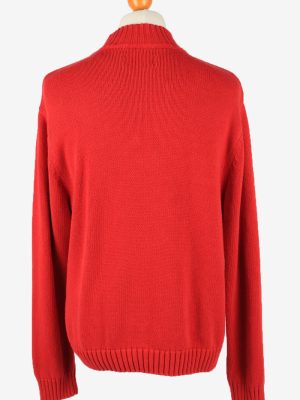 Chaps Zip Neck Jumper Pullover Vintage Mens XL Red -IL2374-152465