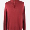 Chaps Zip Neck Jumper Pullover Vintage Mens L Bordeaux -IL2375-0
