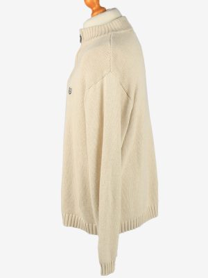 Chaps Zip Neck Jumper Pullover Vintage Mens XXL Beige -IL2381-152492