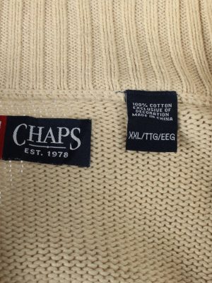Chaps Zip Neck Jumper Pullover Vintage Mens XXL Beige -IL2381-152494