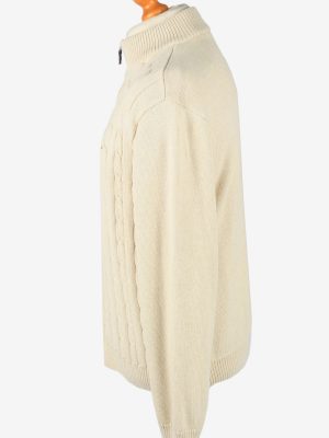 Chaps Zip Neck Jumper Pullover Vintage Mens L White -IL2382-152496