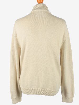 Chaps Zip Neck Jumper Pullover Vintage Mens L White -IL2382-152497