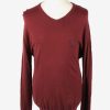 Chaps V Neck Jumper Pullover Vintage Mens L Plum -IL2383-0