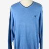 Chaps V Neck Jumper Pullover Vintage Mens L Blue -IL2384-0
