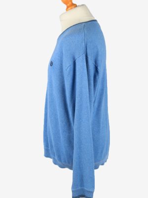 Chaps V Neck Jumper Pullover Vintage Mens L Blue -IL2384-152504