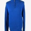 Chaps Zip Neck Jumper Pullover Vintage Mens XL Blue -IL2385-0