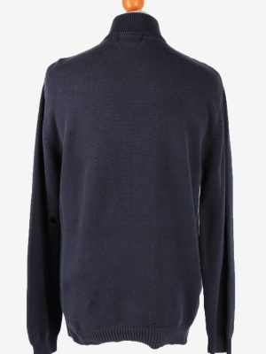 Chaps Zip Neck Jumper Pullover Vintage Mens L Navy -IL2389-152525