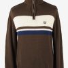 Chaps Zip Neck Jumper Pullover Vintage Mens L Brown -IL2391-0