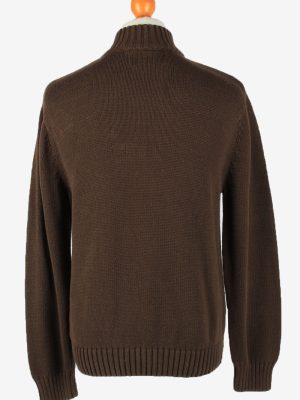 Chaps Zip Neck Jumper Pullover Vintage Mens L Brown -IL2391-152533