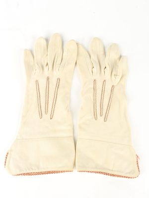 Dress Gloves Vintage Womens 6" Beige -G439-0