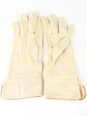 Dress Gloves Vintage Womens 6" Beige -G439-151813
