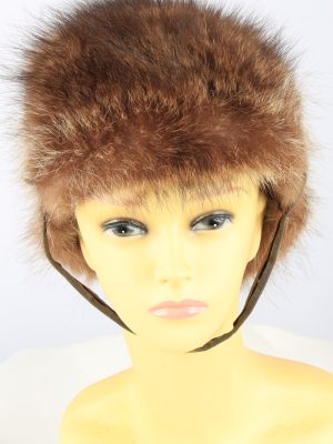 Russian Fur Ushanka Hat Vintage Womens Brown -HAT1841-0