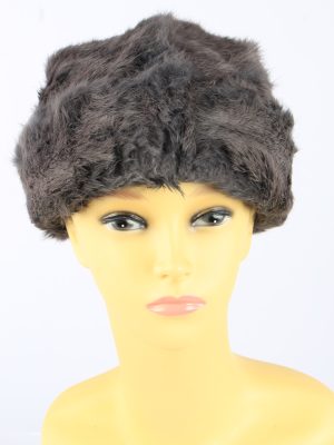 Russian Fur Ushanka Hat Vintage Womens 1990s Grey Purple -HAT1774-0