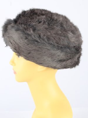 Russian Fur Ushanka Hat Vintage Womens 1990s Grey Purple -HAT1774-151172