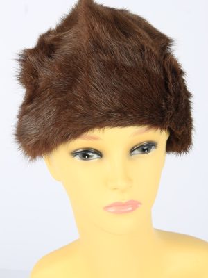 Russian Fur Cossack Hat Vintage Womens 1990s Brown -HAT1712-0