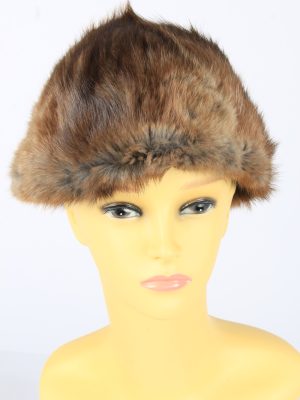 Russian Fur Cossack Hat Vintage Womens 1990s Brown -HAT1713-0