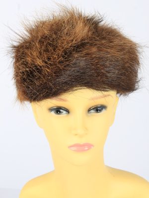 Russian Fur Cossack Hat Vintage Womens 1990s Brown -HAT1716-0
