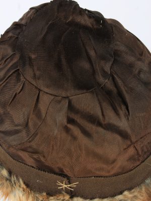 Russian Fur Cossack Feather Hat Vintage Womens 1990s Brown -HAT1718-150710