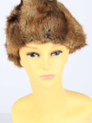 Russian Fur Cossack Hat Vintage Womens 1980s Brown -HAT1677-0