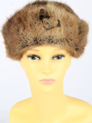 Russian Fur Cossack Hat Vintage Womens 1980s Brown -HAT1682-0