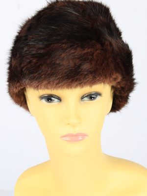 Russian Fur Cossack Hat Vintage Womens 1980s Brown -HAT1685-0