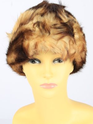 Russian Fur Cossack Hat Vintage Womens 1980s Brown -HAT1687-0