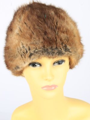 Russian Fur Cossack Hat Vintage Womens 1980s Brown -HAT1689-0