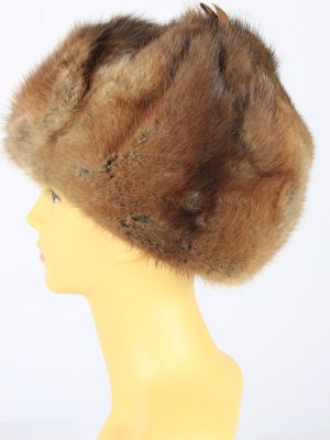 Russian Fur Cossack Hat Vintage Womens 1980s Brown -HAT1691-150600