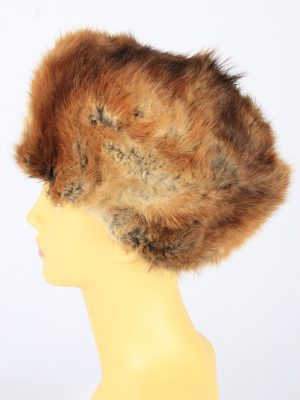 Russian Fur Cossack Hat Vintage Womens 1980s Brown -HAT1695-150616