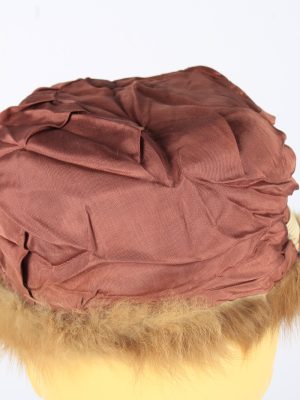 Russian Fur Cossack Hat Vintage Womens 1980s Brown -HAT1698-150630