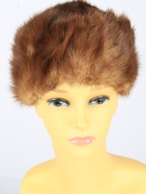 Russian Fur Cossack Hat Vintage Womens 1980s Brown -HAT1704-0