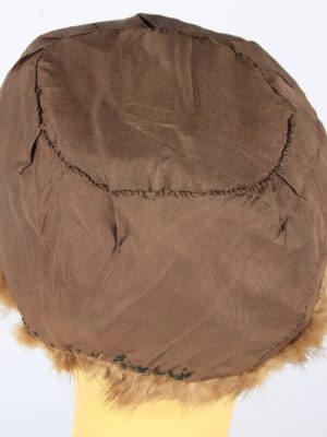 Russian Fur Cossack Hat Vintage Womens 1980s Brown -HAT1704-150654