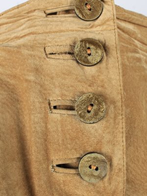 Genuine Suede Leather Trouser Jeans Country Line Vintage Womens Size 30 Coffee -J5142-150425