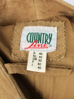 Genuine Suede Leather Trouser Jeans Country Line Vintage Womens Size 30 Coffee -J5142-150426
