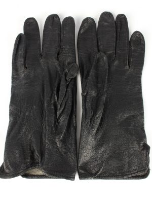 Leather Gloves Vintage Womens Black -G444-151966