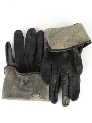 Leather Gloves Vintage Womens Black -G444-151968