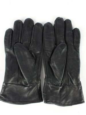 Leather Gloves Lined Vintage Womens Black -G446-151973